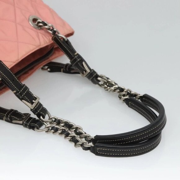 PRADA Chain Shoulder Bag Nylon Pink Silver Auth 125615 - Picture 8 of 16